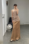 BASERANGE Ribbed Cotton Needle Tank Top TONI and TOTV Collection Made in Portugal TOTV-RC-AU23-TSM Dehydrated Beige TONI